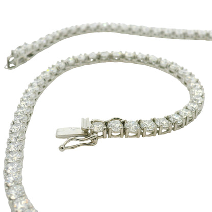14k White Gold Natural 27.40 Carat Diamond Adjustable Tennis Necklace