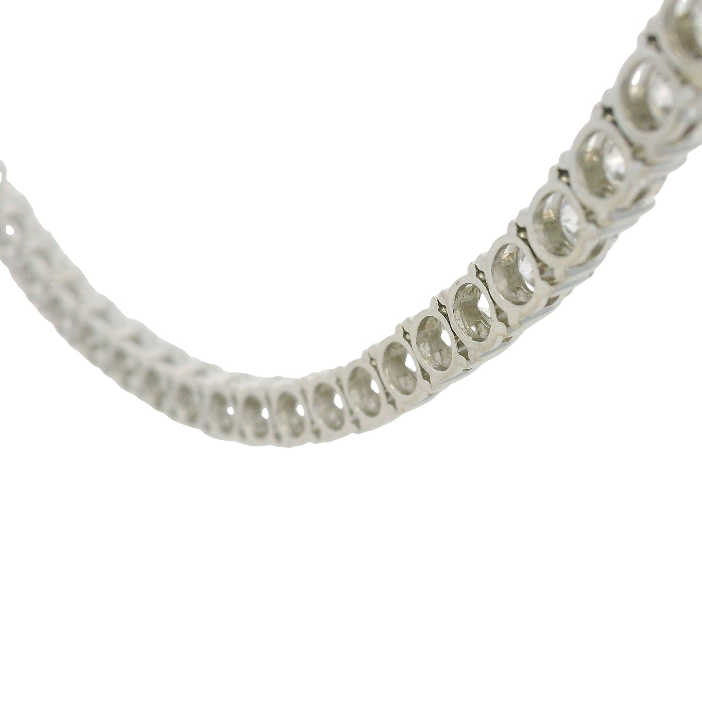 14k White Gold Natural 27.40 Carat Diamond Adjustable Tennis Necklace