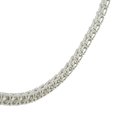 14k White Gold Natural 27.40 Carat Diamond Adjustable Tennis Necklace