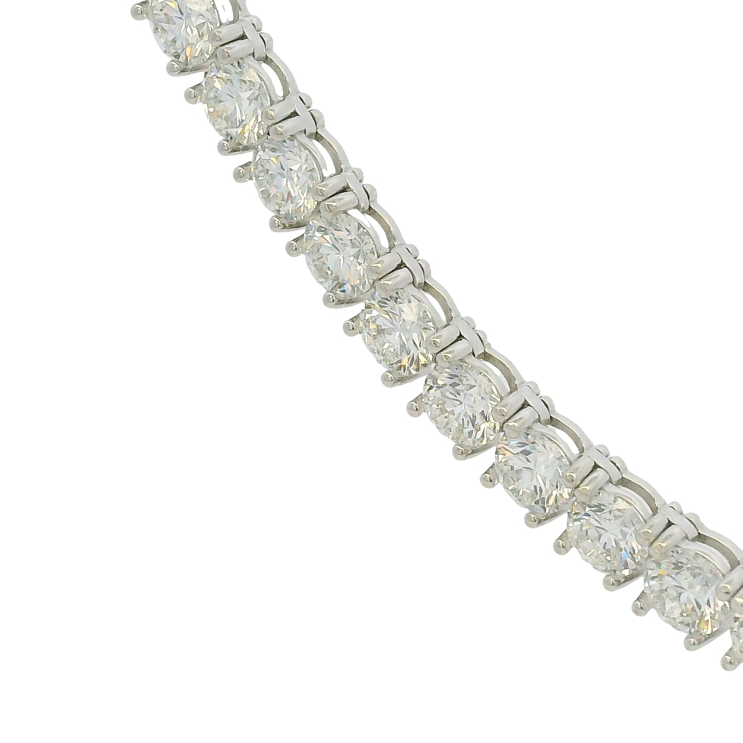14k White Gold Natural 27.40 Carat Diamond Adjustable Tennis Necklace