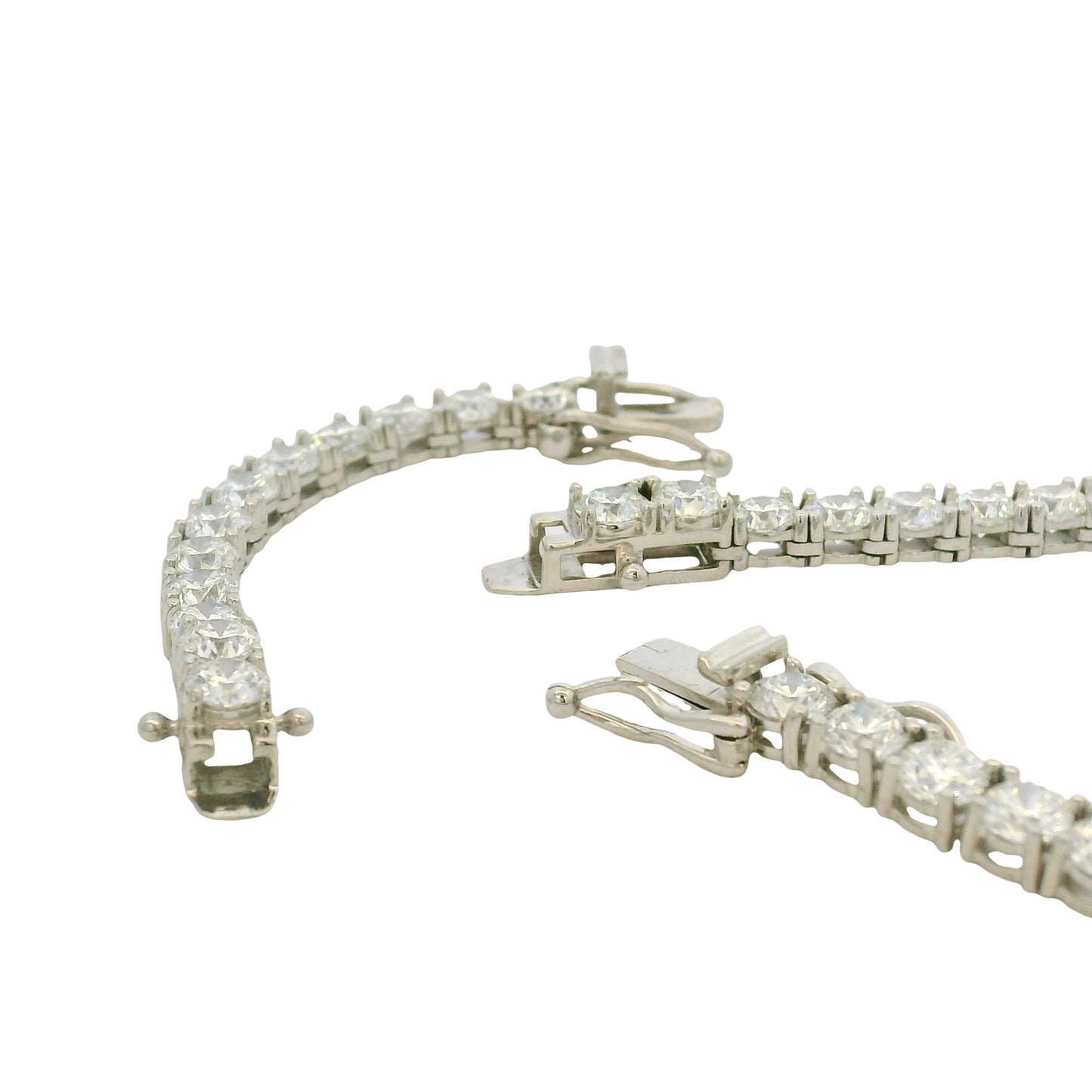 14k White Gold Natural 27.40 Carat Diamond Adjustable Tennis Necklace