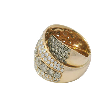 18K Rose Gold Natural 30.0 Carat White & Brown Diamond Crossover Ring
