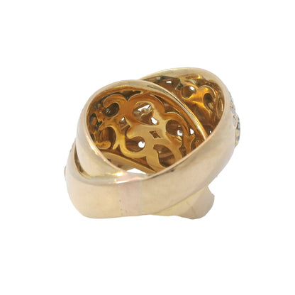 18K Rose Gold Natural 30.0 Carat White & Brown Diamond Crossover Ring