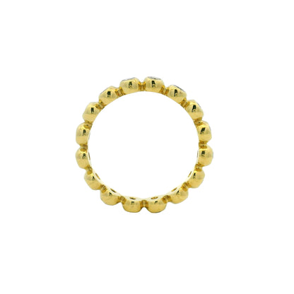 18K Yellow Gold Natural Round Brilliant Diamond Bezel Set Stackable Ring