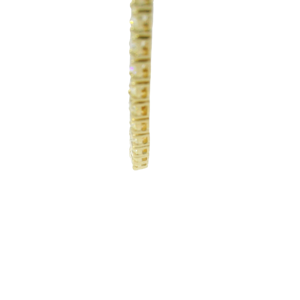 14k Yellow Gold Natural 17.35 Carat Round Brilliant Cut Diamond Tennis Necklace