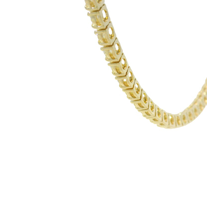 14k Yellow Gold Natural 17.35 Carat Round Brilliant Cut Diamond Tennis Necklace