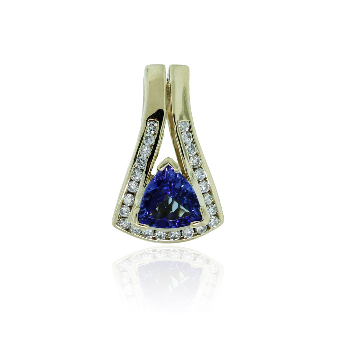 14k Yellow Gold 1.5ct Tanzanite & .35ctw Diamond Pendant