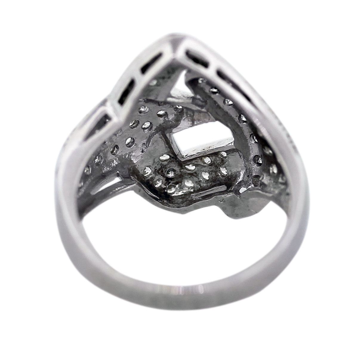 White Gold Diamond Buckle Design Ring