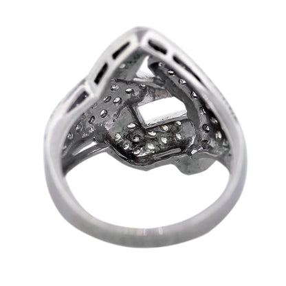 White Gold Diamond Buckle Design Ring