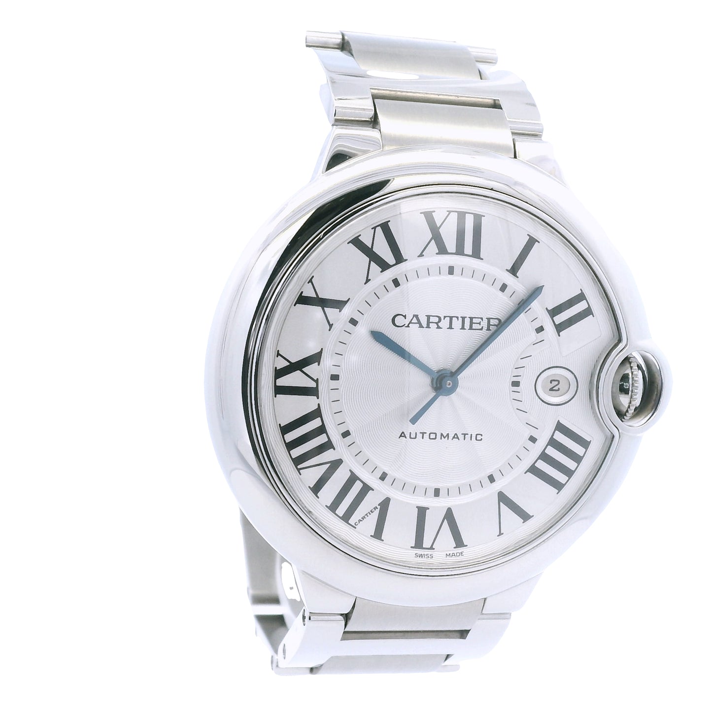 Cartier Ballon Bleu 42mm White Roman Dial Men's Watch