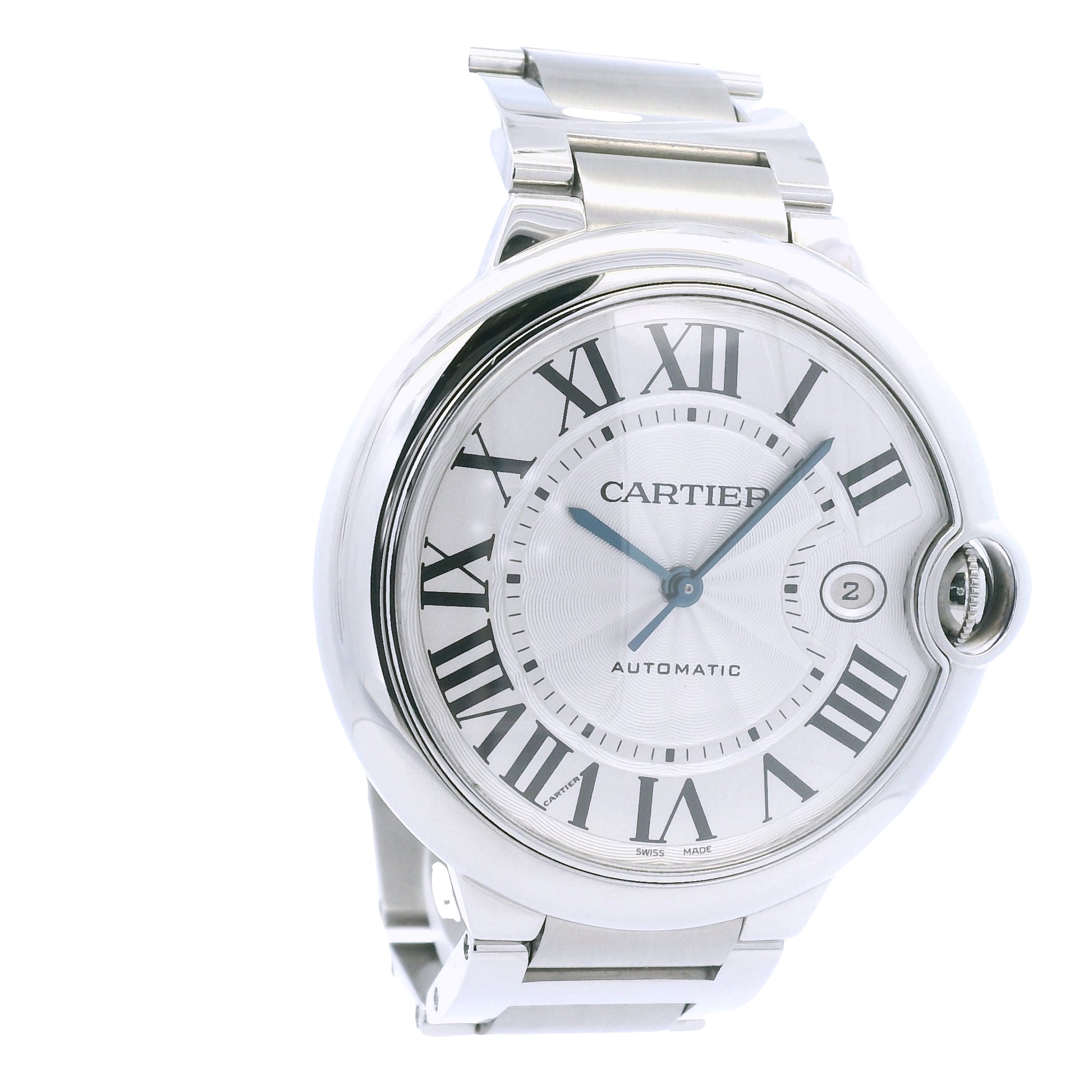 Cartier Ballon Bleu 42mm White Roman Dial Men's Watch