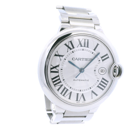 Cartier Ballon Bleu 42mm White Roman Dial Men's Watch
