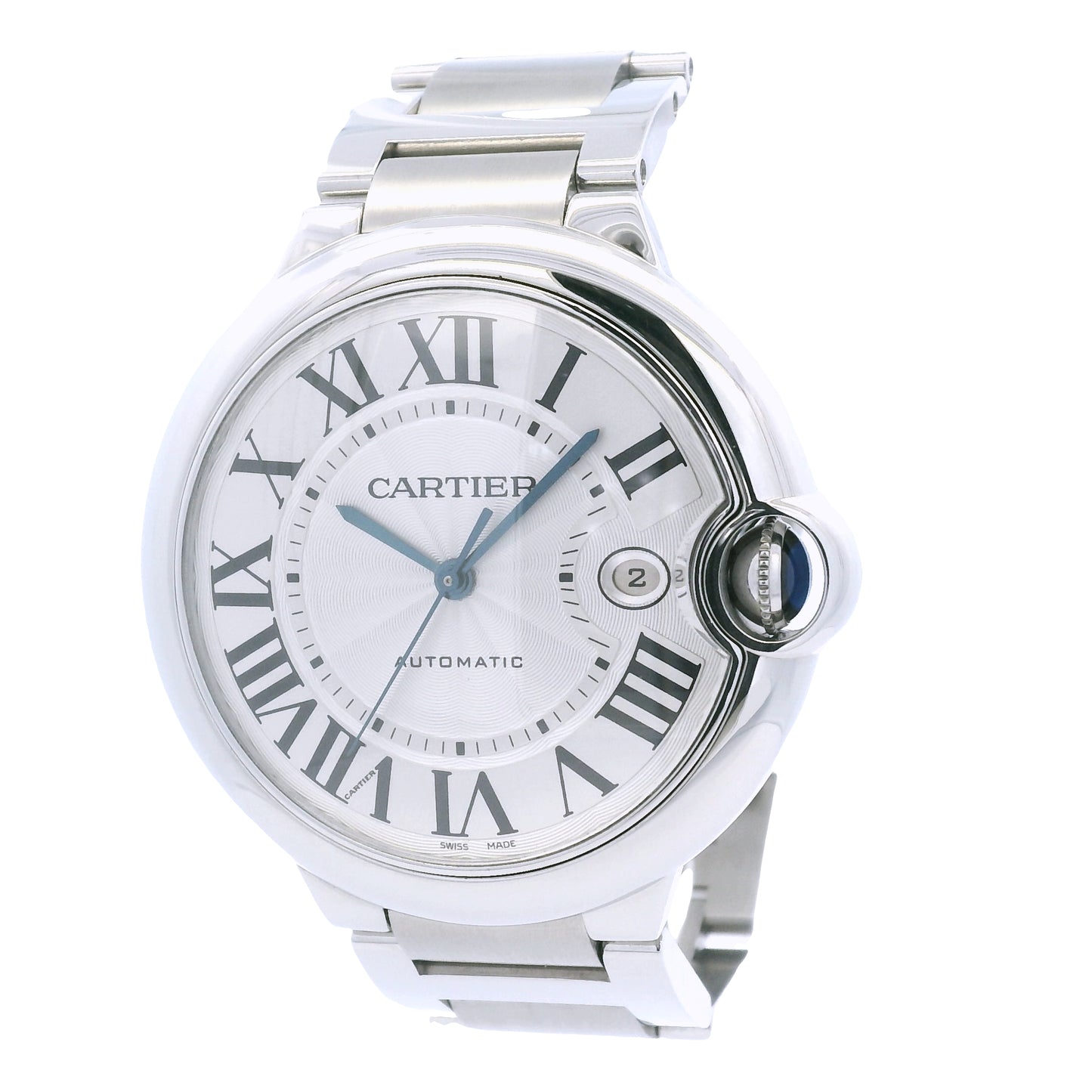 Cartier Ballon Bleu 42mm White Roman Dial Men's Watch