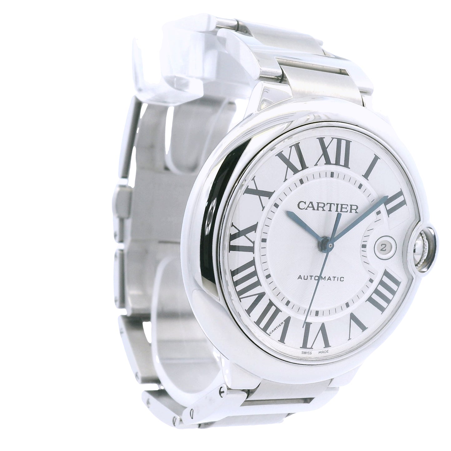 Cartier Ballon Bleu 42mm White Roman Dial Men's Watch