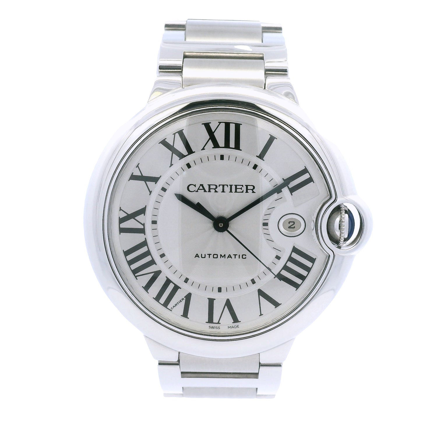 Cartier Ballon Bleu 42mm White Roman Dial Men's Watch