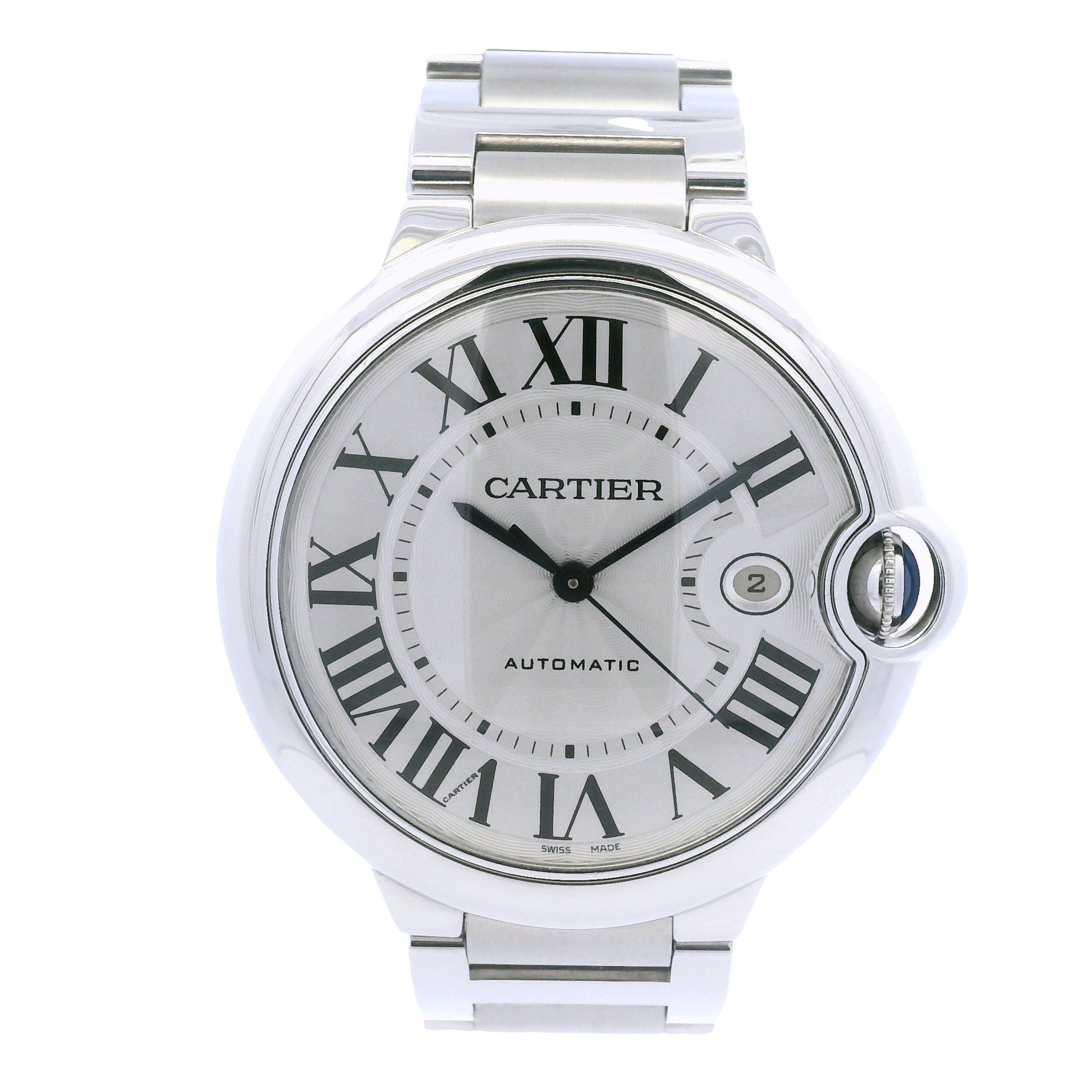 Cartier Ballon Bleu 42mm White Roman Dial Men's Watch