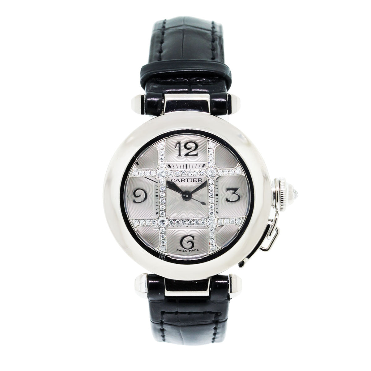 Cartier 2529 18K White Gold Pasha Diamond Grill Watch