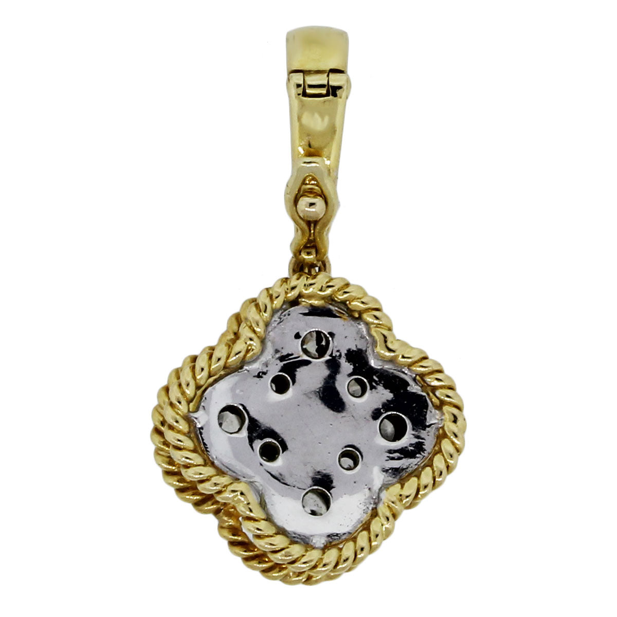18k Yellow Gold .40ctw Diamond Clover Pendant
