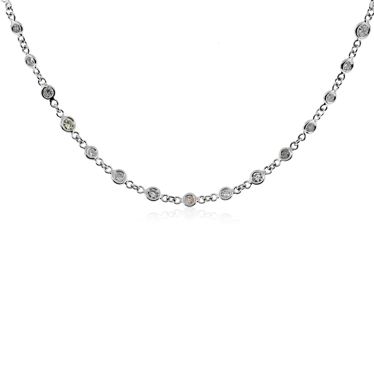 Platinum 2.47ctw Diamonds By The Yard 16" Necklace