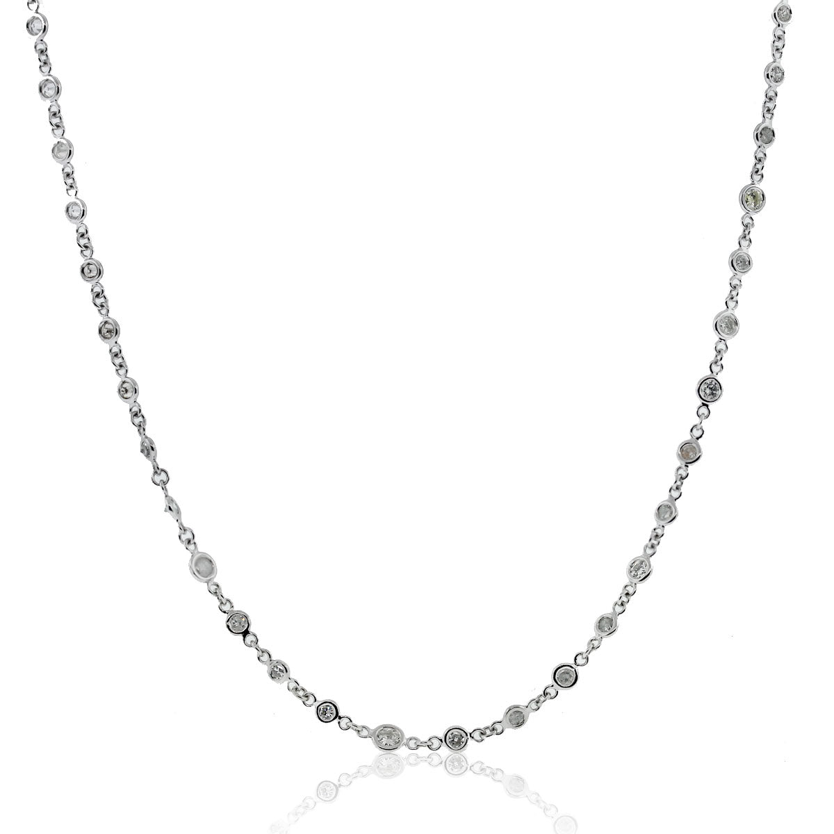 Platinum 2.47ctw Diamonds By The Yard 16" Necklace