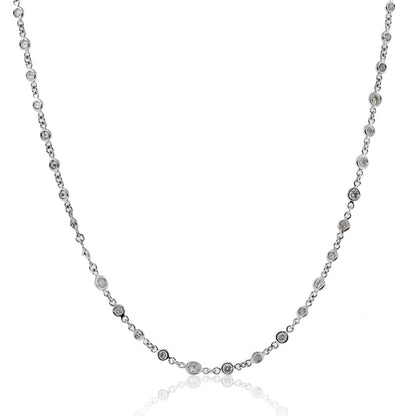 Platinum 2.47ctw Diamonds By The Yard 16" Necklace