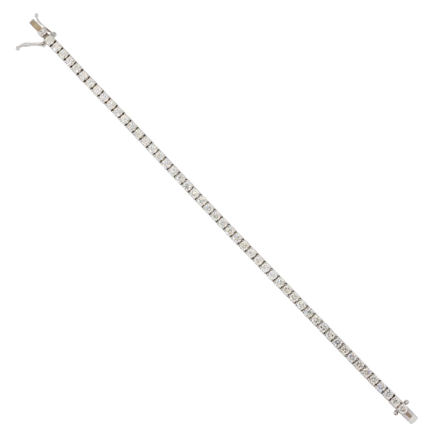 14k White Gold 5.60ctw Round Diamond Tennis 7" Bracelet