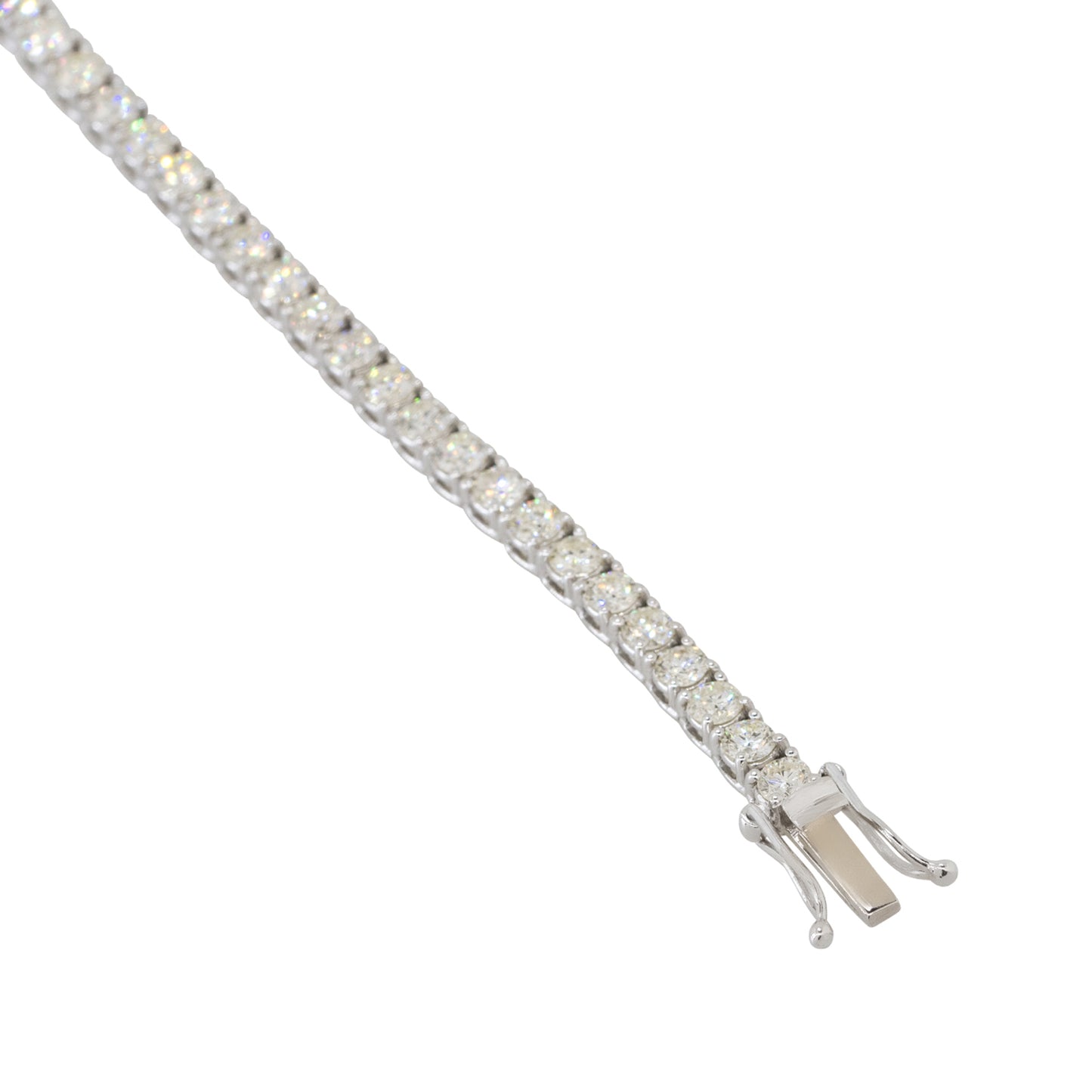 14k White Gold 5.60ctw Round Diamond Tennis 7" Bracelet