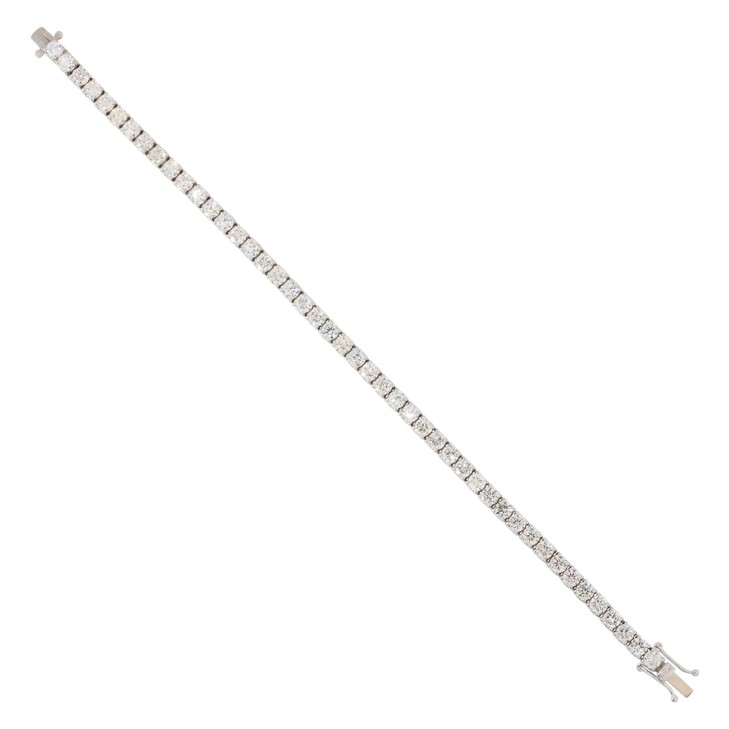 14k White Gold 8.69ctw Round Brilliant Diamond Tennis Bracelet