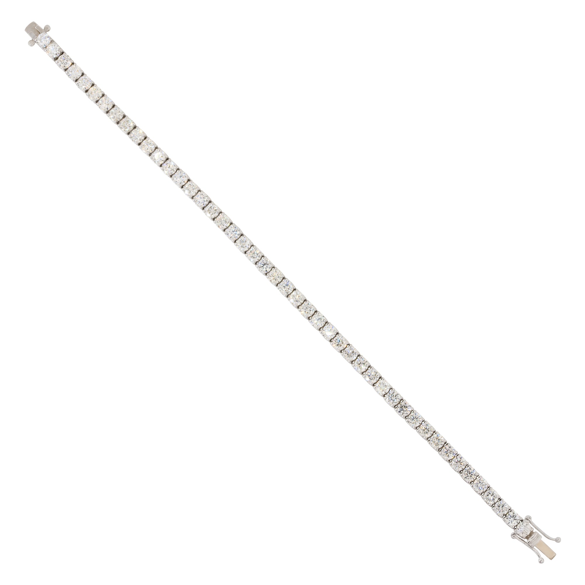 14k White Gold 8.69ctw Round Brilliant Diamond Tennis Bracelet