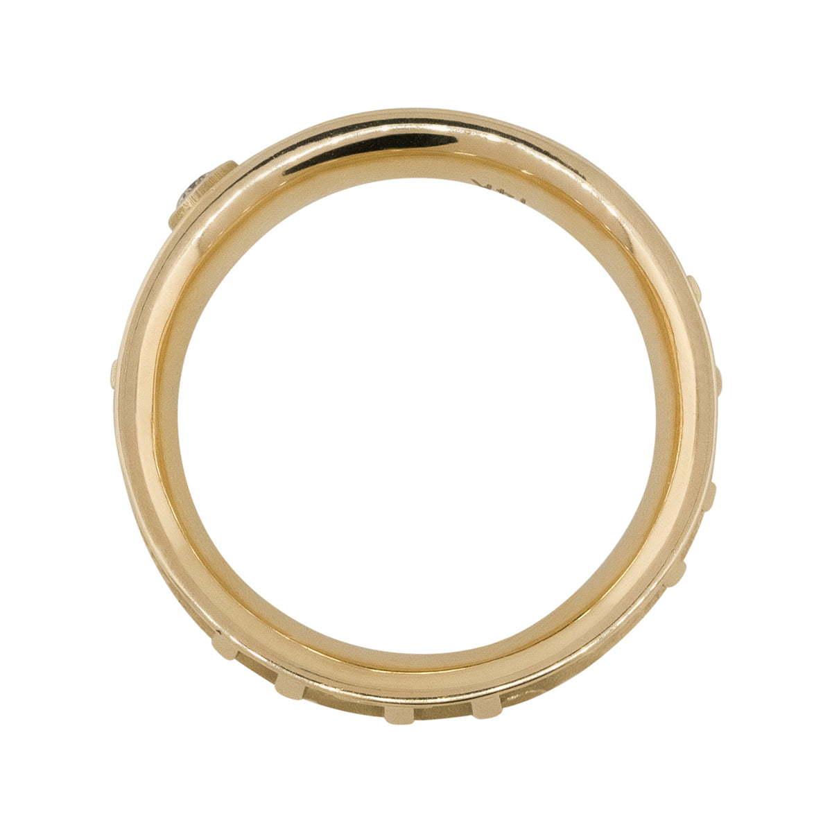 14k Yellow Gold Hebrew Diamond 6mm Wedding Band