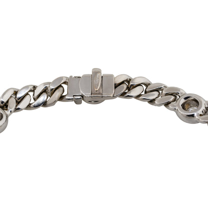 18k White Gold 5.30ctw Diamond Pave Cuban Link Bracelet