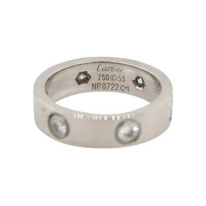 Cartier 18k White Gold Six Diamond Love Ring