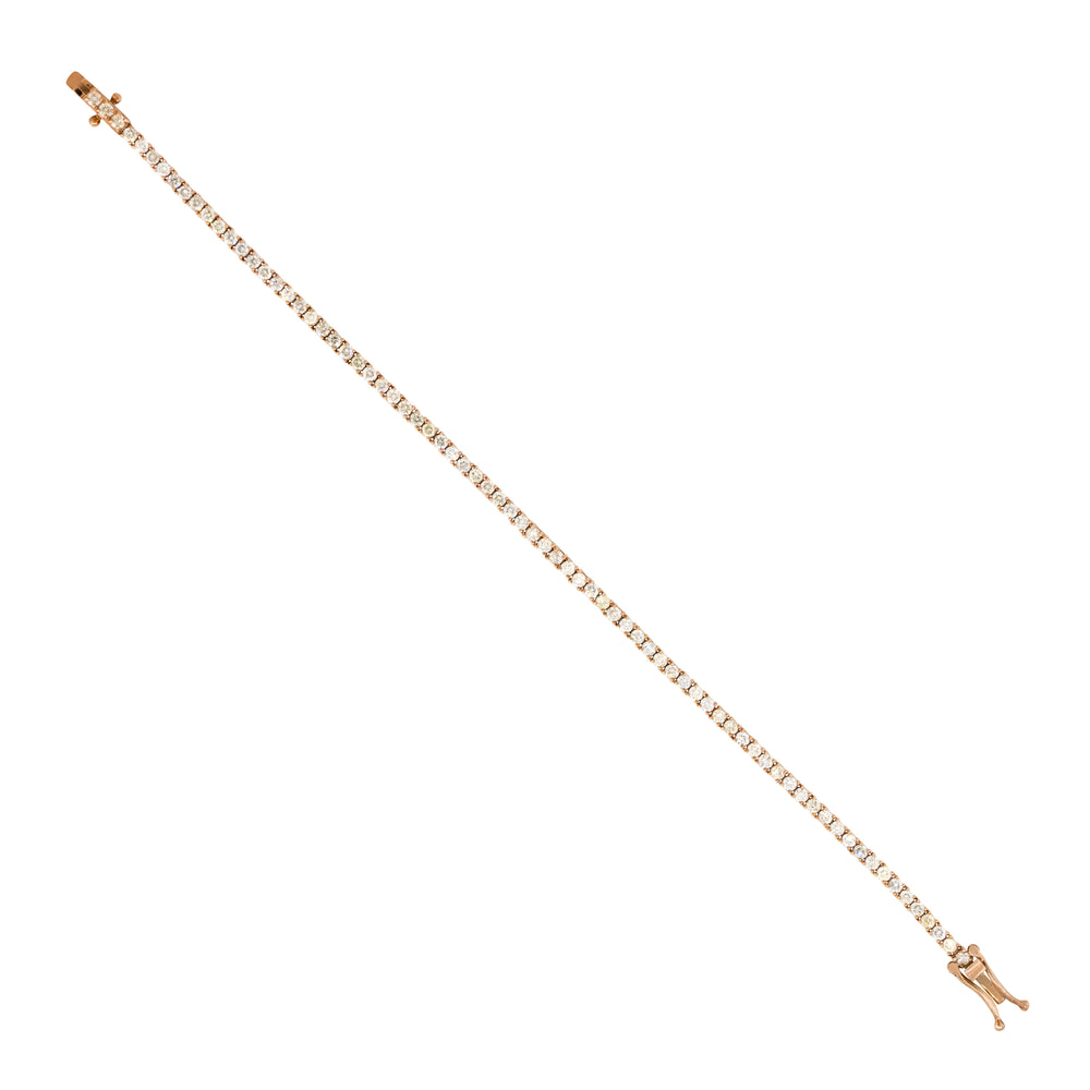 14k Rose Gold 2.66ctw Round Brilliant Diamond Tennis Bracelet