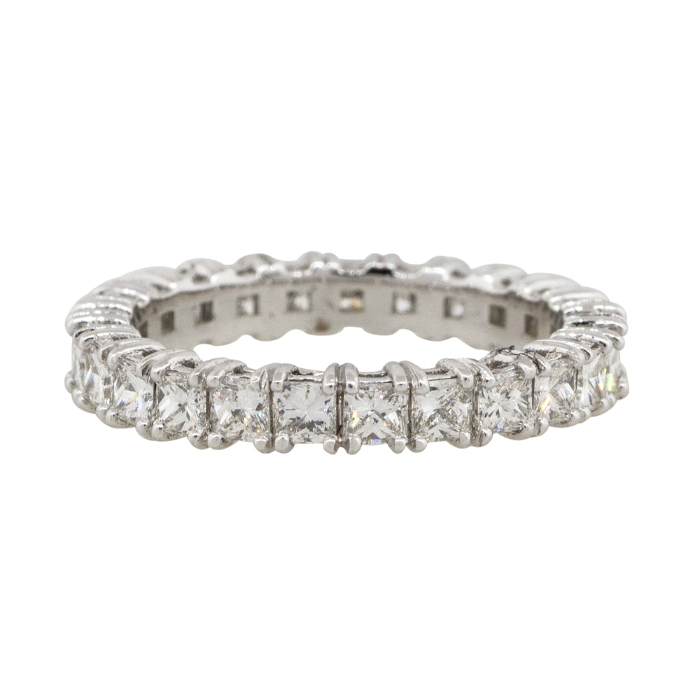 18k White Gold 2.28ctw Princess Cut Eternity Band