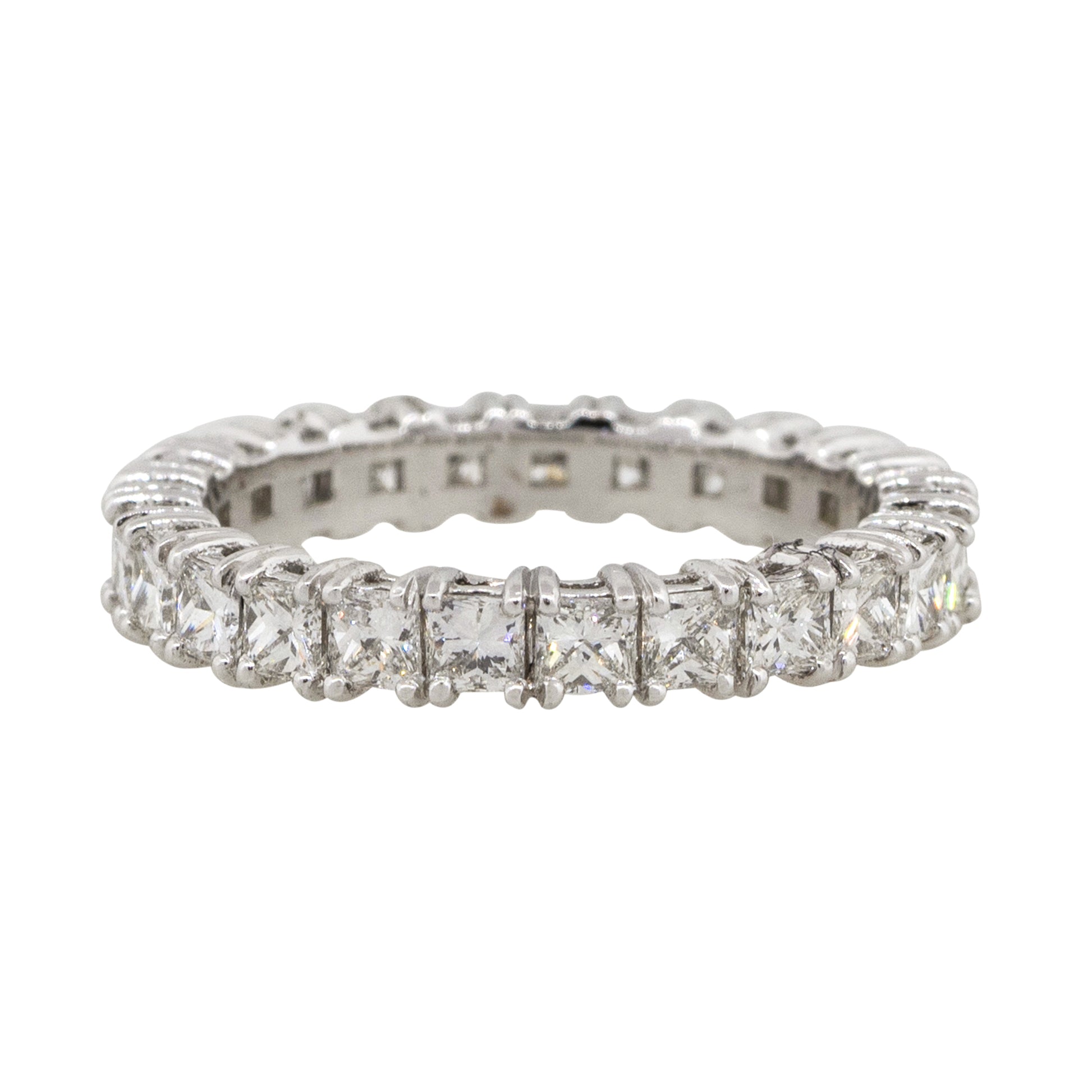 18k White Gold 2.28ctw Princess Cut Eternity Band