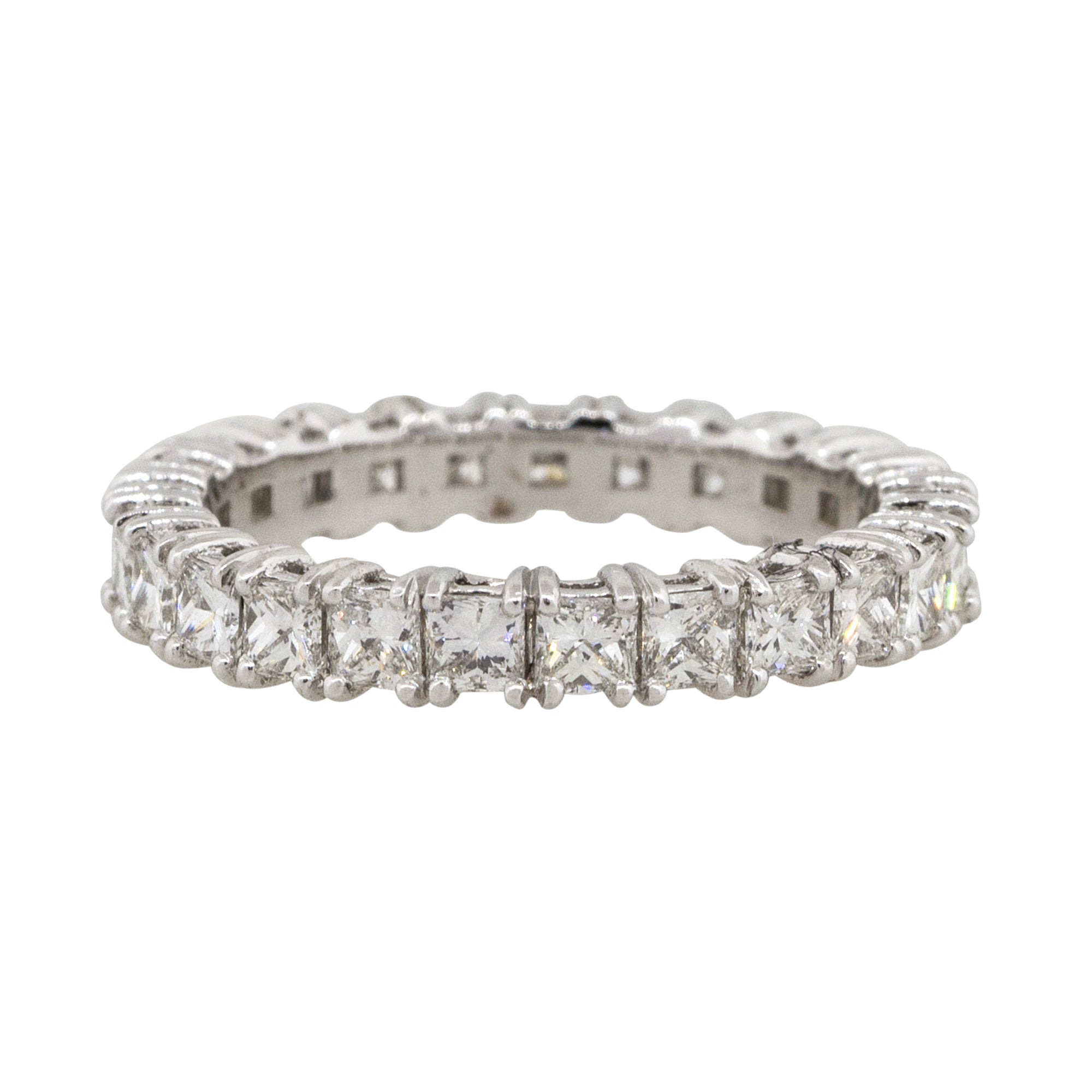 18k White Gold 2.28ctw Princess Cut Eternity Band