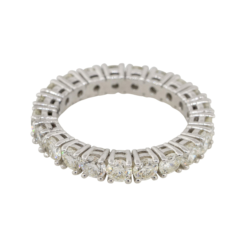 18k White Gold 2.57ctw Round Cut Diamond Eternity Band