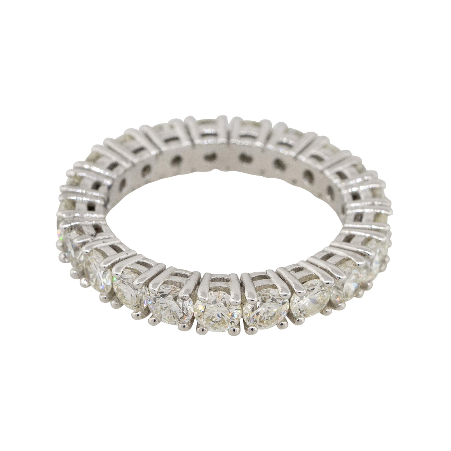 18k White Gold 2.57ctw Round Cut Diamond Eternity Band