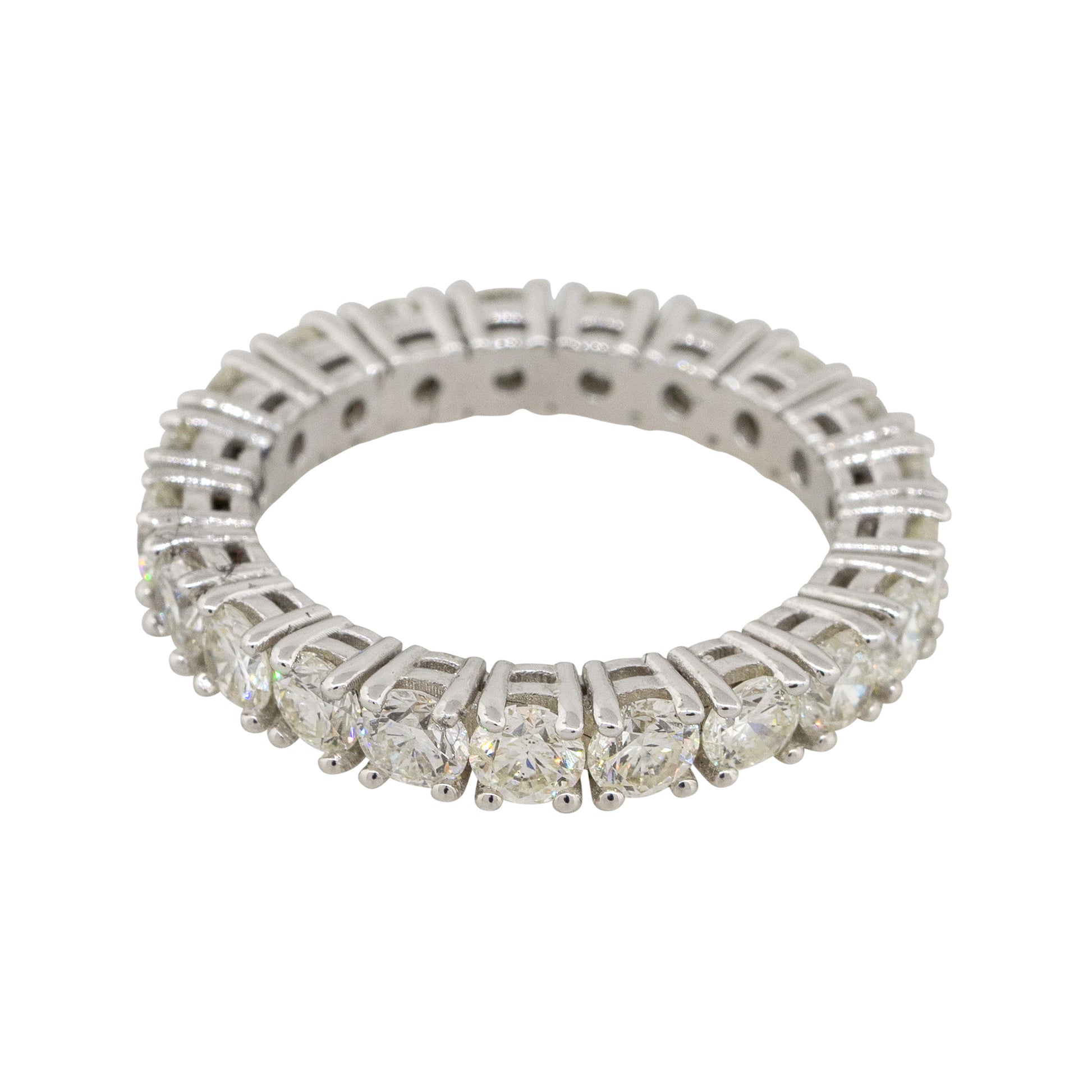 18k White Gold 2.57ctw Round Cut Diamond Eternity Band