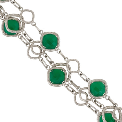 Tacori Sterling Silver Green Onyx Gathered Gem Bracelet