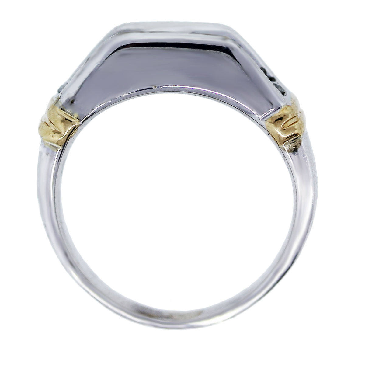 14K Two Tone Diamond Mens Wedding Band