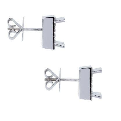 14k White Gold 1.14ctw Diamond Halo Stud Earring Mountings