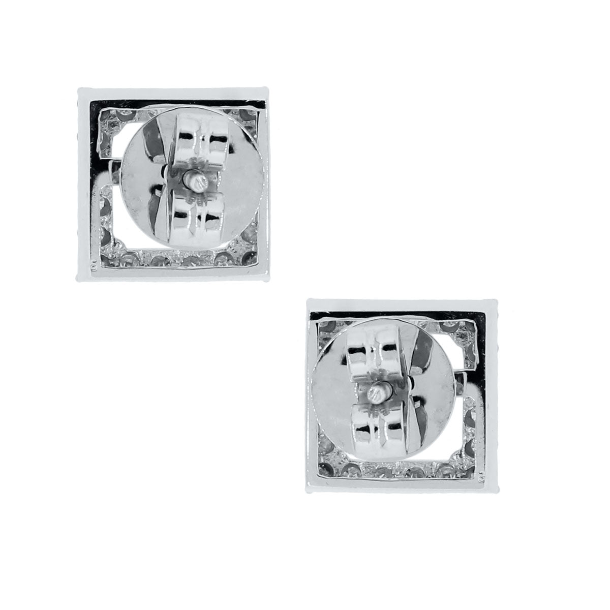 14k White Gold 1.14ctw Diamond Halo Stud Earring Mountings