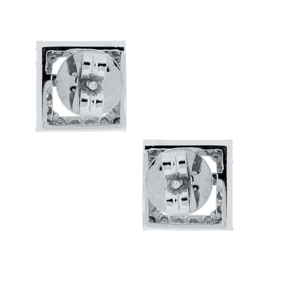 14k White Gold 1.14ctw Diamond Halo Stud Earring Mountings