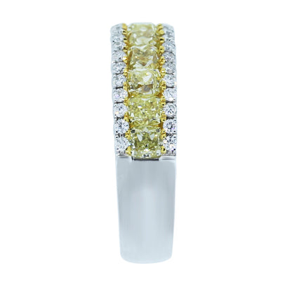 18k White Gold 2.22ctw Fancy Yellow Diamond Ring