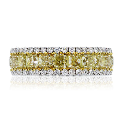 18k White Gold 2.22ctw Fancy Yellow Diamond Ring