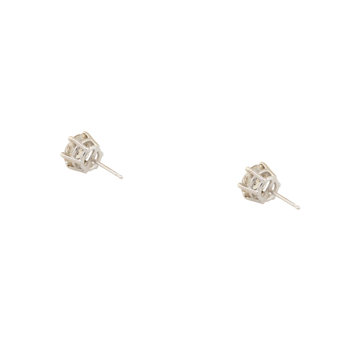 14k White Gold 3.37ctw Diamond Stud Earrings