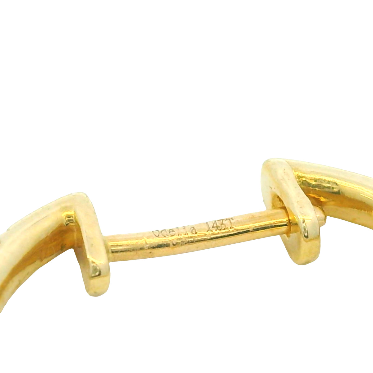 14K Yellow Gold Natural Round Brilliant Diamond Small Thin Hoop Earrings