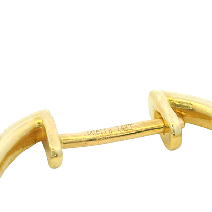 14K Yellow Gold Natural Round Brilliant Diamond Small Thin Hoop Earrings