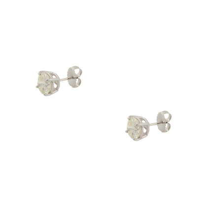 14k White Gold 3.03ctw Diamond Stud Earrings